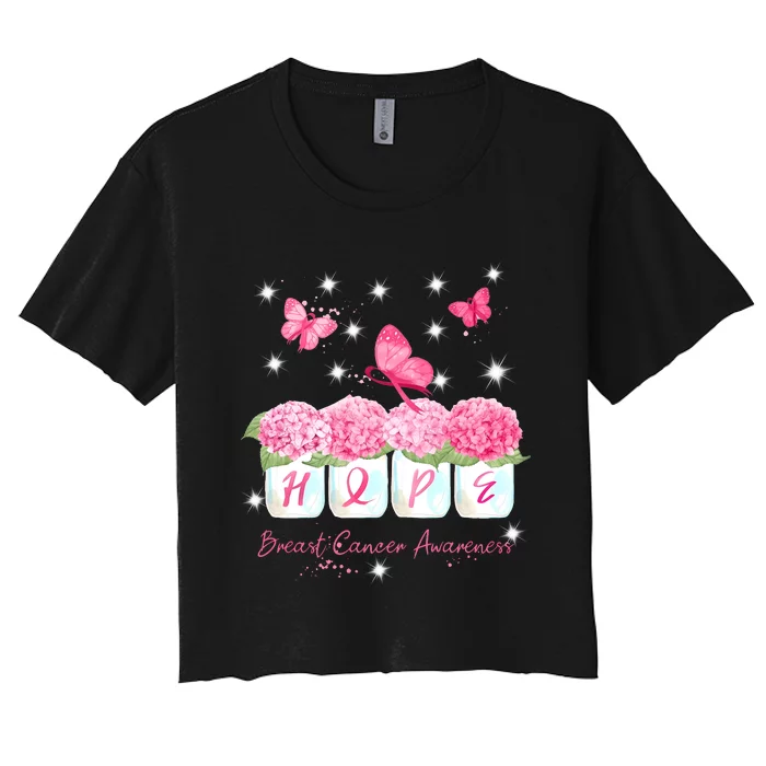 Hope Breast Cancer Awareness Women's Crop Top Tee