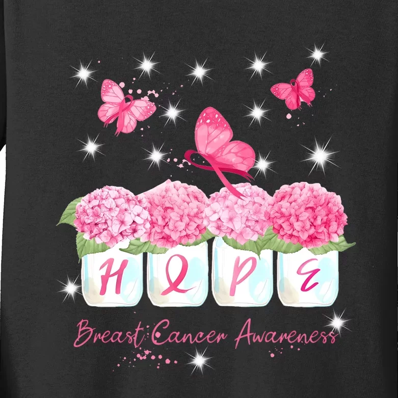 Hope Breast Cancer Awareness Kids Long Sleeve Shirt