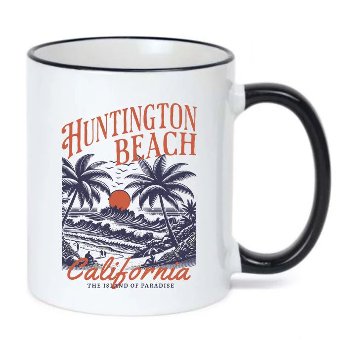 Huntington Beach California Black Color Changing Mug