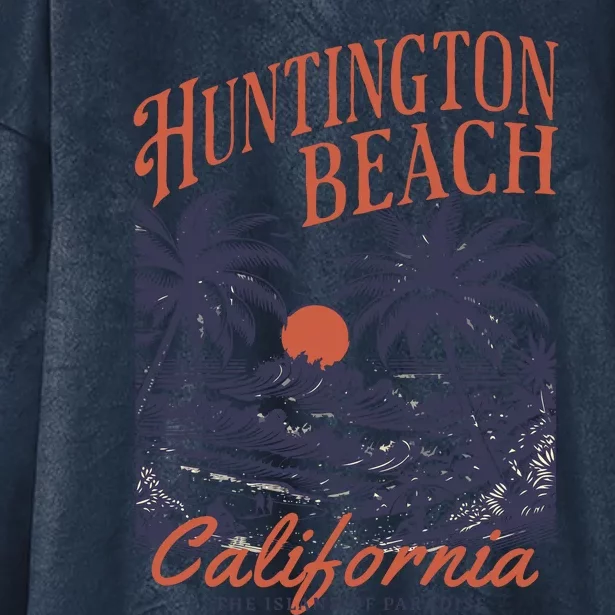 Huntington Beach California Hooded Wearable Blanket