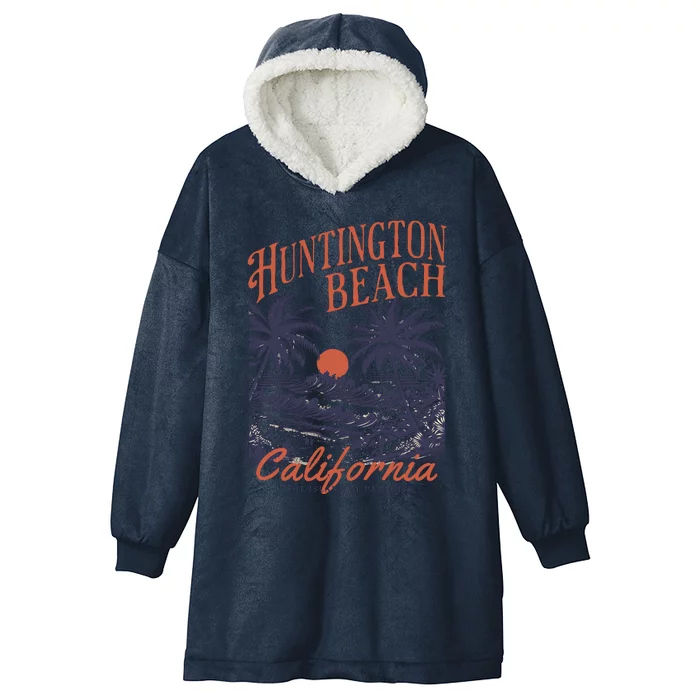 Huntington Beach California Hooded Wearable Blanket