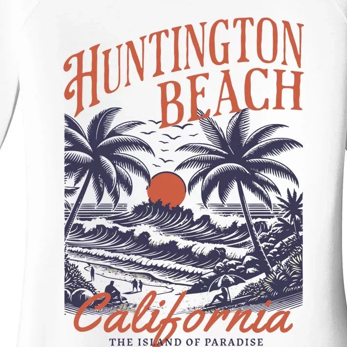 Huntington Beach California Women's Perfect Tri Tunic Long Sleeve Shirt