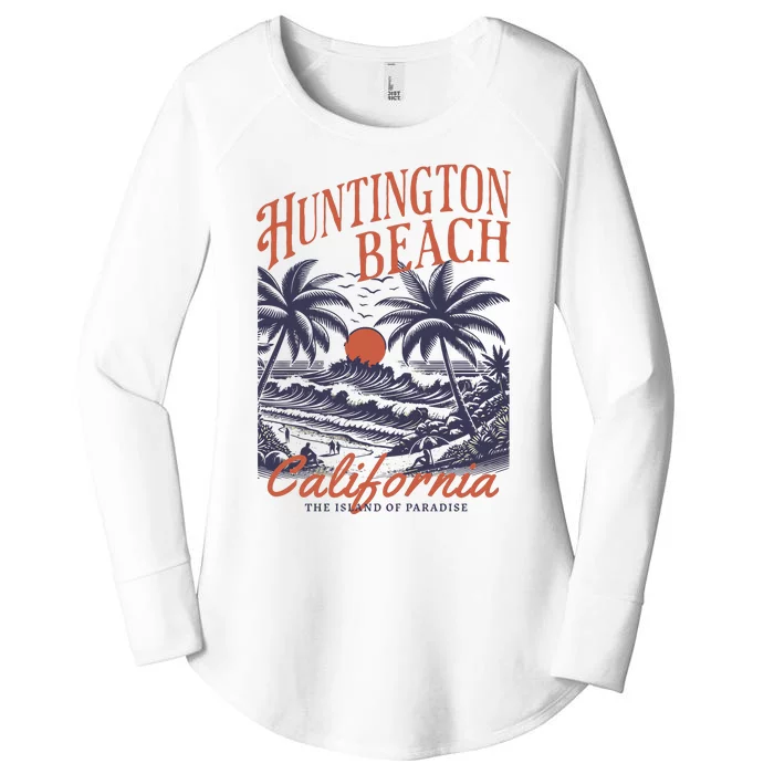 Huntington Beach California Women's Perfect Tri Tunic Long Sleeve Shirt