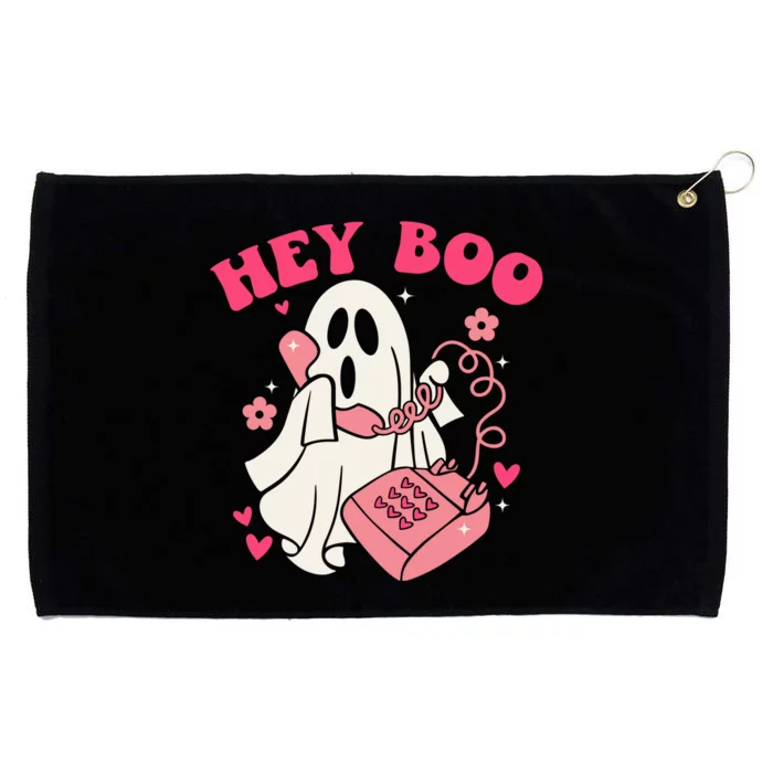 Hey Boo Cute Groovy Ghost Funny Halloween Mom Life Lazy Halloween Ghost Costume Grommeted Golf Towel