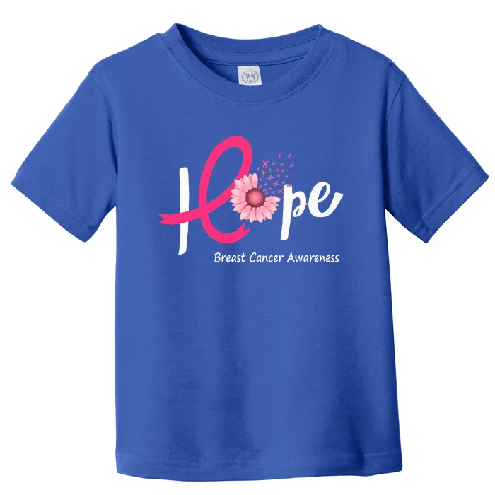 Hope Breast cancer pink Ribbons sunflower October month Toddler T-Shirt