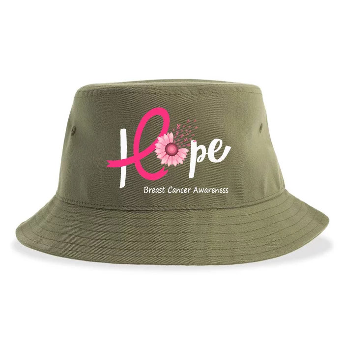 Hope Breast cancer pink Ribbons sunflower October month Sustainable Bucket Hat