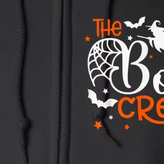 Halloween Boo Crew Witch Bats & Spiders Trick Or Treat Full Zip Hoodie