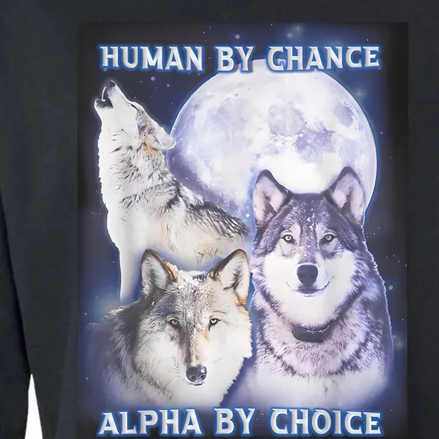 Human By Chance Alpha By Choice Alpha Wolf Cropped Pullover Crew