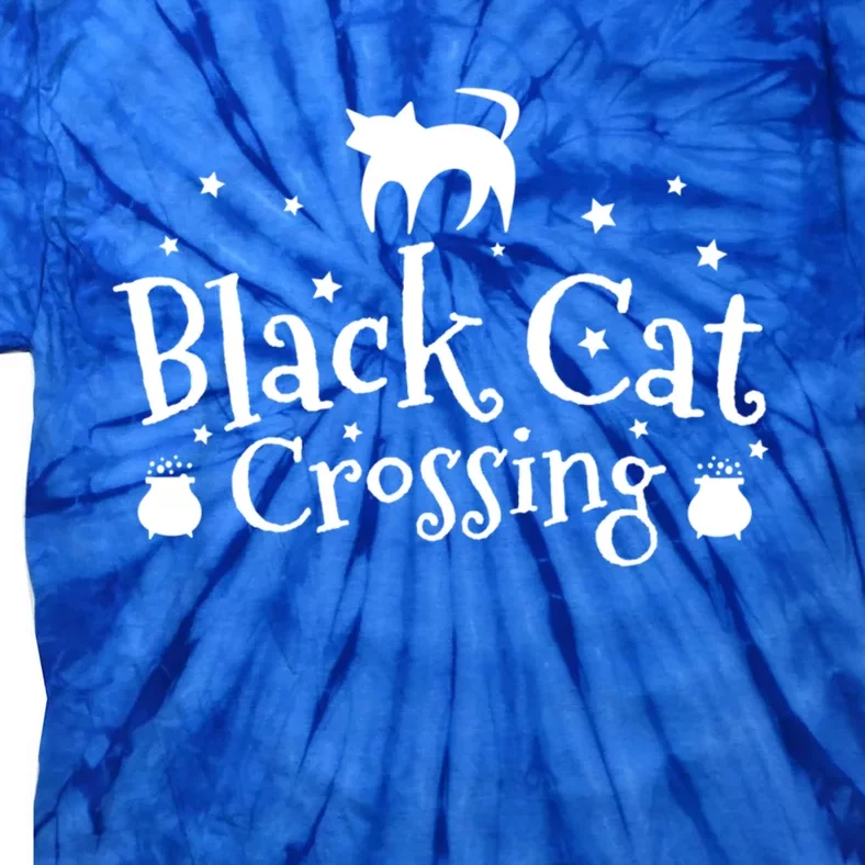 Halloween Black Cat Crossing Meaningful Gift Tie-Dye T-Shirt