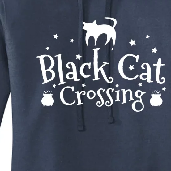 Halloween Black Cat Crossing Meaningful Gift Women's Pullover Hoodie