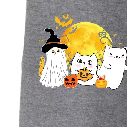 Halloween Black Cats In Ghost Costume Cute Doggie 3-End Fleece Hoodie