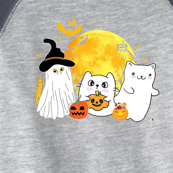 Halloween Black Cats In Ghost Costume Cute Toddler Fine Jersey T-Shirt