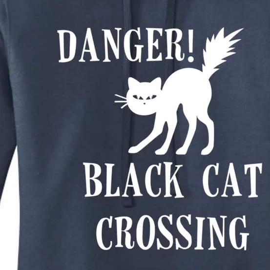 Halloween Black Cat Crossing Trick Or Treat Costume Design Gift Women's Pullover Hoodie