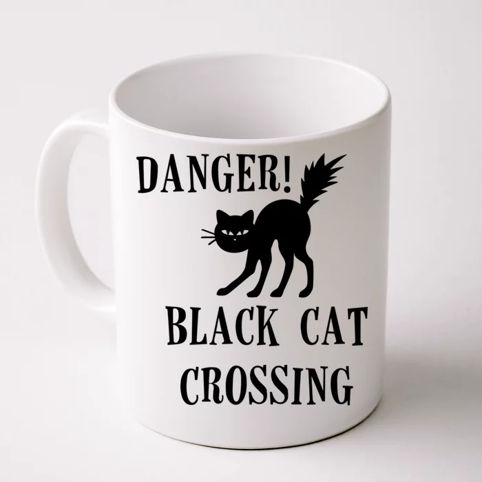 Halloween Black Cat Crossing Trick Or Treat Costume Design Gift Front & Back Coffee Mug