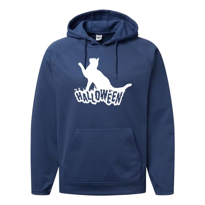 Halloween Black Cat Performance Fleece Hoodie