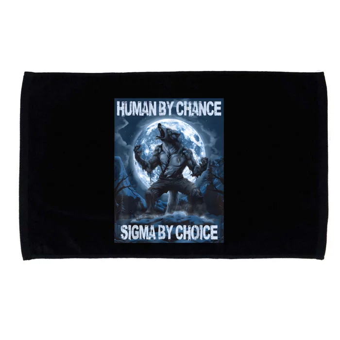 Human By Chance Sigma By Choice Wolf Microfiber Hand Towel