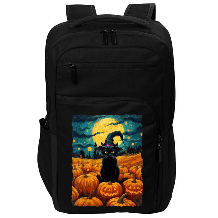 Halloween Black Cat Van Gogh Witch Kawaii Pumpkin Impact Tech Backpack