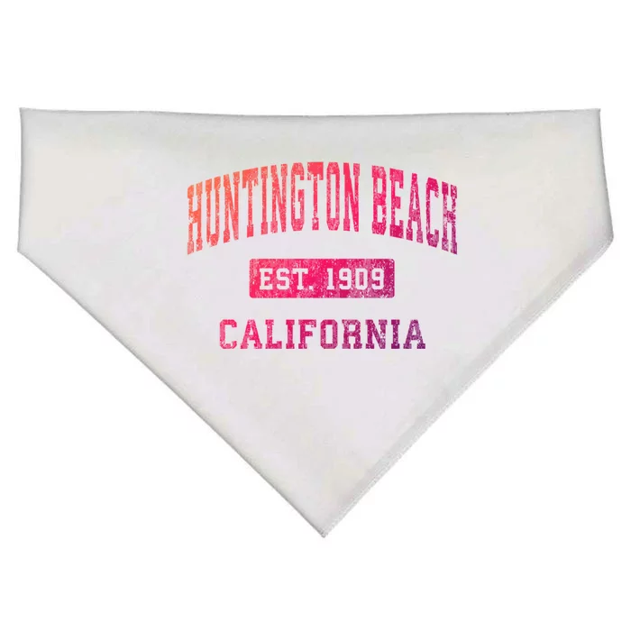 Huntington Beach California Ca Vintage Established Sports Gift USA-Made Doggie Bandana