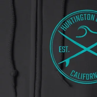 Huntington Beach California Surfer Full Zip Hoodie