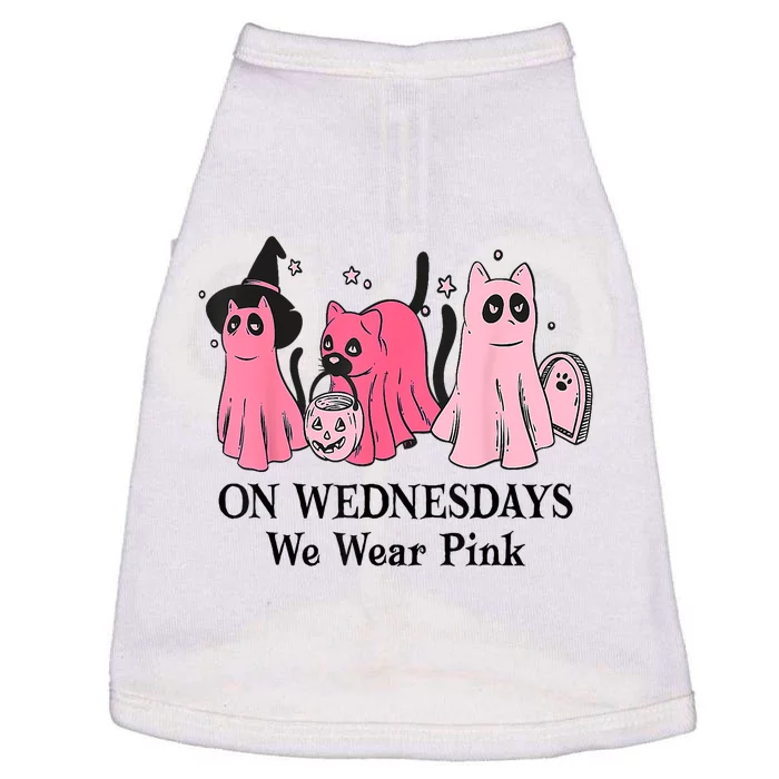 Halloween Breast Cancer On Wednesday We Wear Pink Ghost Doggie Tank