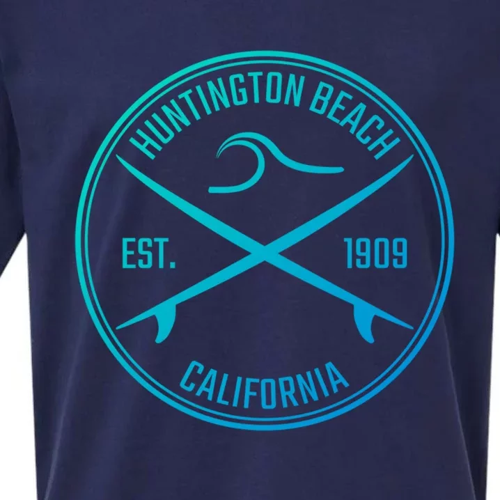 Huntington Beach California Surfer Gift Sueded Cloud Jersey T-Shirt