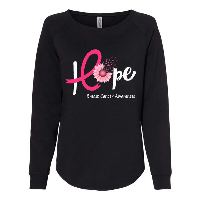 Hope Breast cancer pink Ribbons sunflower October month Womens California Wash Sweatshirt