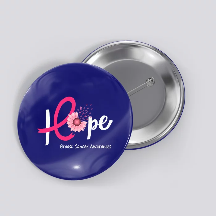 Hope Breast cancer pink Ribbons sunflower October month Button