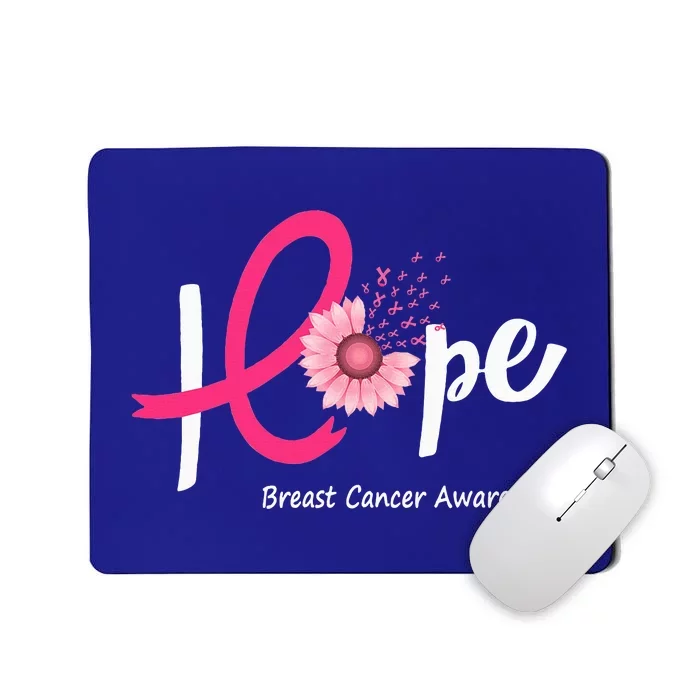 Hope Breast cancer pink Ribbons sunflower October month Mousepad