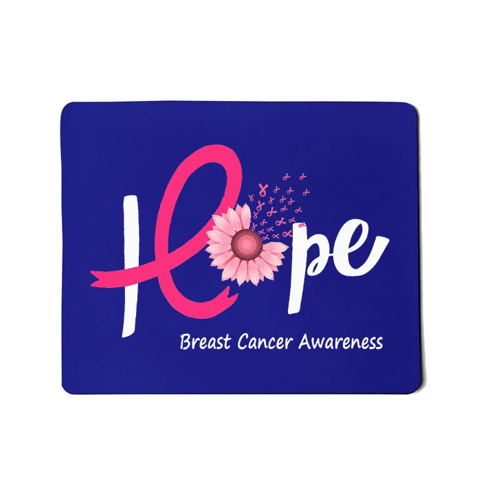 Hope Breast cancer pink Ribbons sunflower October month Mousepad