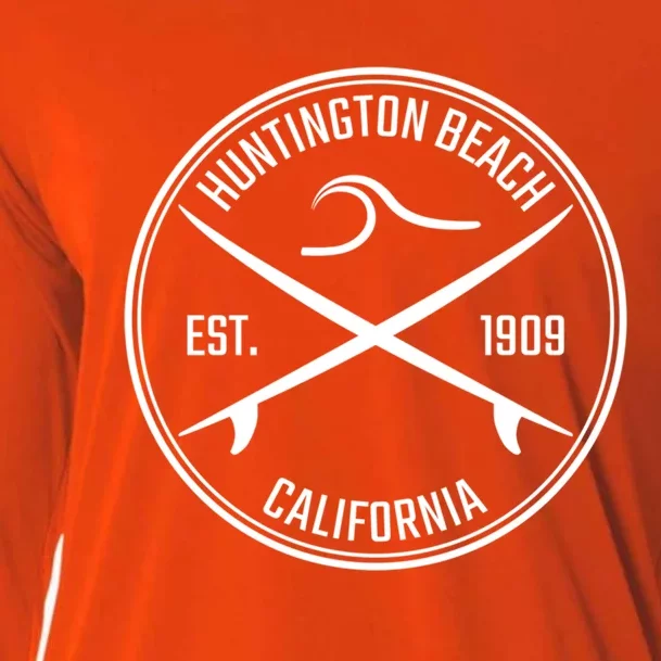 Huntington Beach California Surfer Hoodie Cooling Performance Long Sleeve Crew