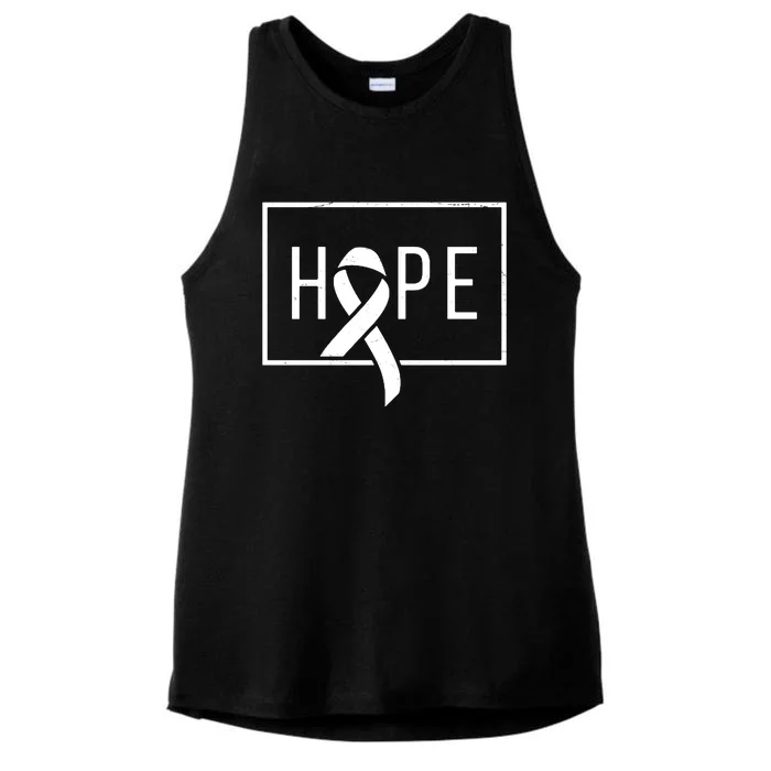 Hope Breast Cancer Awareness Ribbon Ladies Tri-Blend Wicking Tank