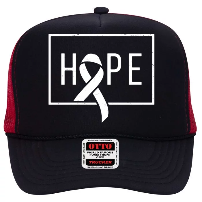 Hope Breast Cancer Awareness Ribbon High Crown Mesh Trucker Hat