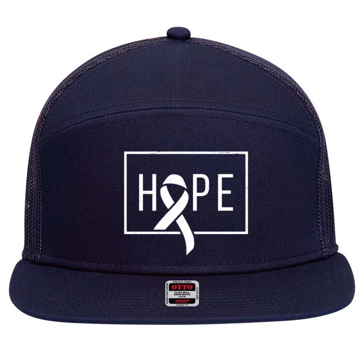 Hope Breast Cancer Awareness Ribbon 7 Panel Mesh Trucker Snapback Hat