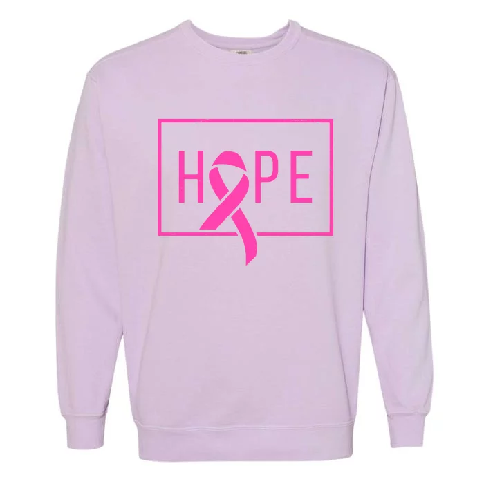 Hope Breast Cancer Awareness Ribbon Garment-Dyed Sweatshirt