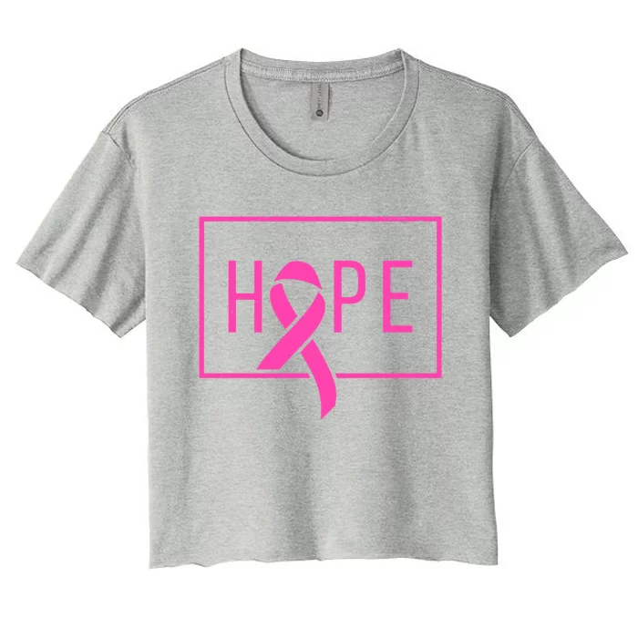 Hope Breast Cancer Awareness Ribbon Women's Crop Top Tee