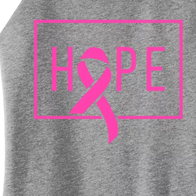 Hope Breast Cancer Awareness Ribbon Women’s Perfect Tri Rocker Tank