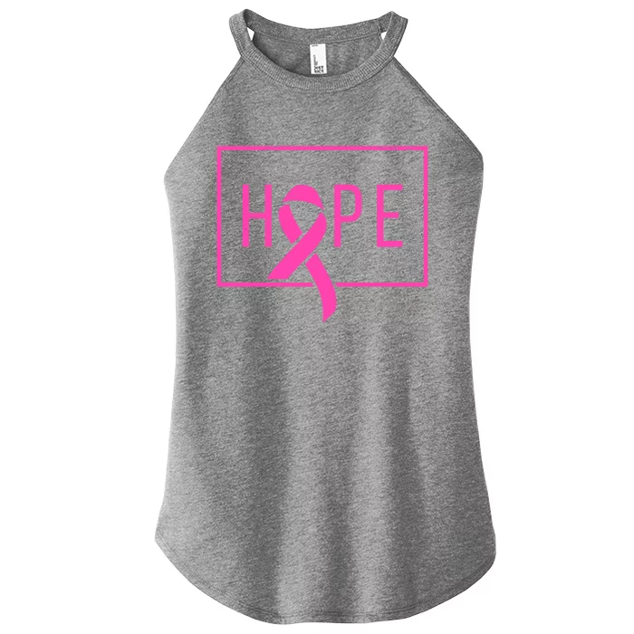 Hope Breast Cancer Awareness Ribbon Women’s Perfect Tri Rocker Tank