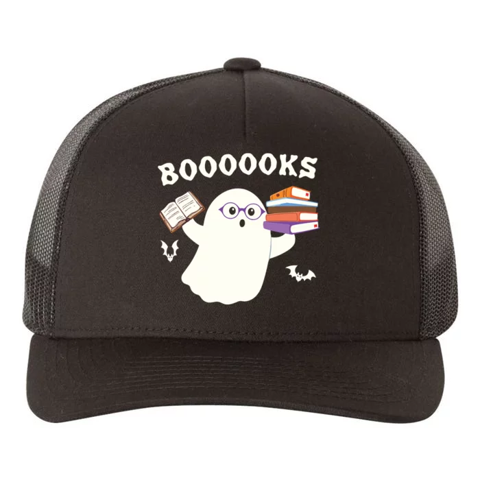 Halloween Booooks Cute Ghost Reading Library Books Yupoong Adult 5-Panel Trucker Hat