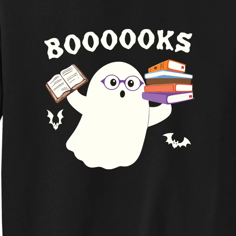 Halloween Booooks Cute Ghost Reading Library Books Tall Sweatshirt