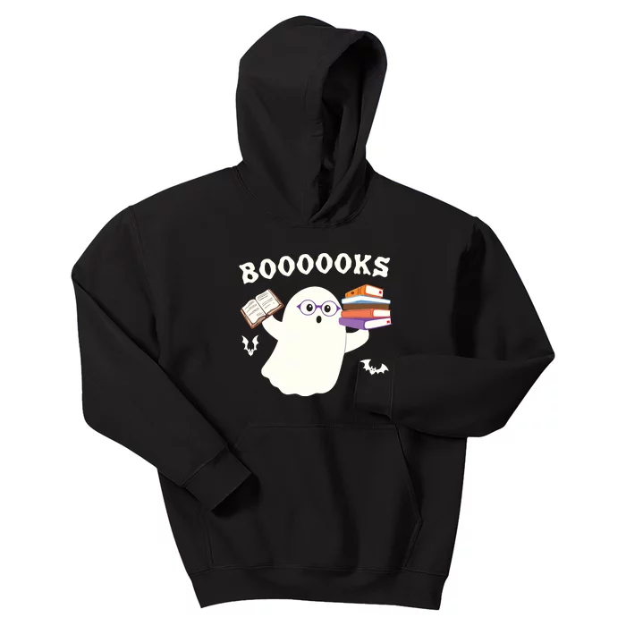 Halloween Booooks Cute Ghost Reading Library Books Kids Hoodie