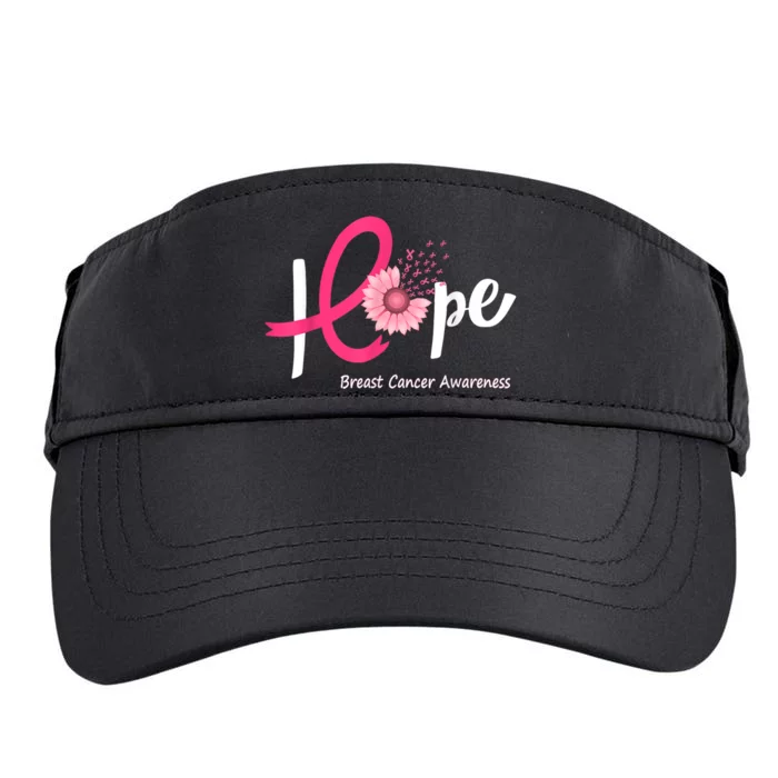 Hope Breast Cancer Pink Ribbons Sunflower Adult Drive Performance Visor