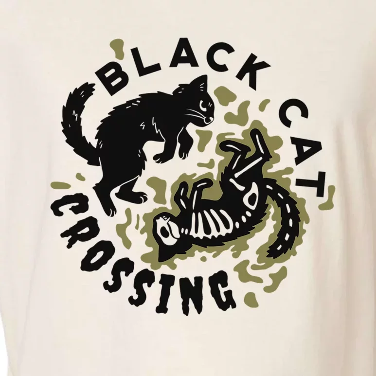 Halloween Black Cat Crossing October 31 Kitten Great Gift Garment-Dyed Women's Muscle Tee