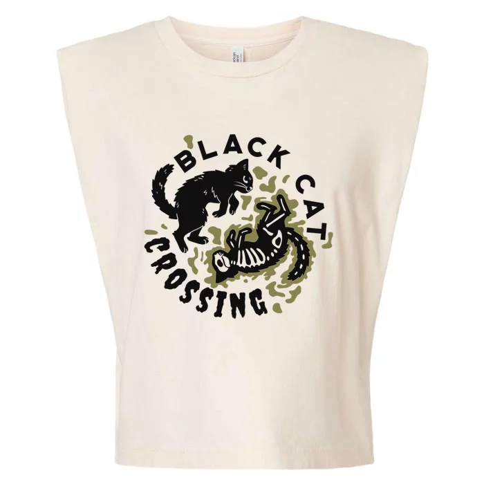 Halloween Black Cat Crossing October 31 Kitten Great Gift Garment-Dyed Women's Muscle Tee