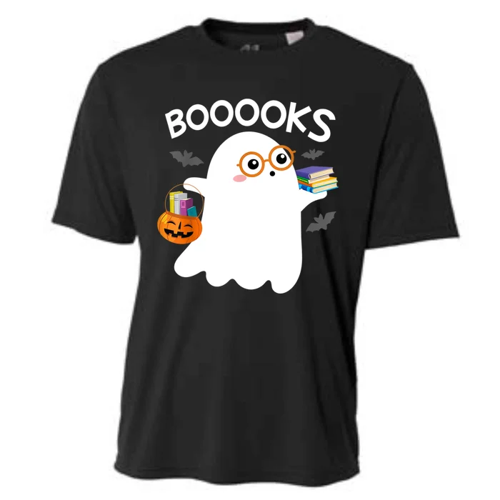 Halloween Booooks Cute Ghost Boo Reading Books Adults Gift Cooling Performance Crew T-Shirt