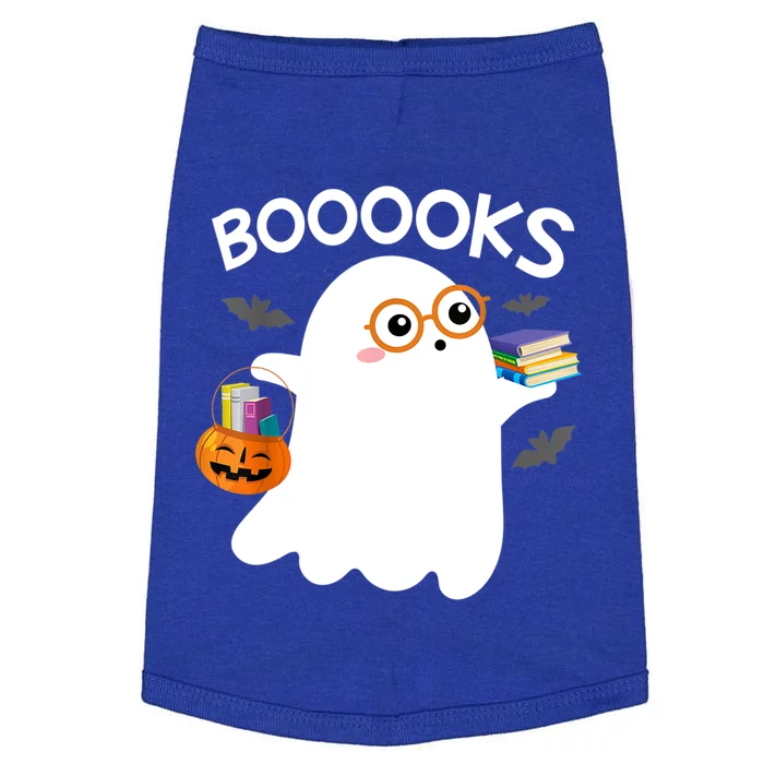 Halloween Booooks Cute Ghost Boo Reading Books Adults Gift Doggie Tank