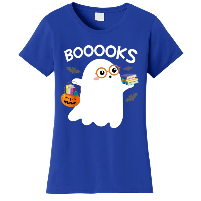 Halloween Booooks Cute Ghost Boo Reading Books Adults Gift Women's T-Shirt