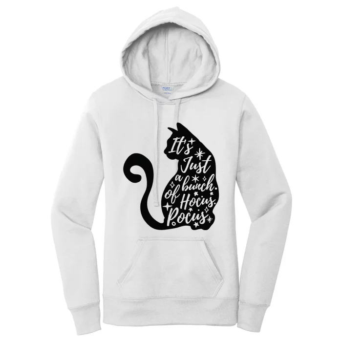 Halloween Black Cat Its Just A Bunch Of Costume Women's Pullover Hoodie