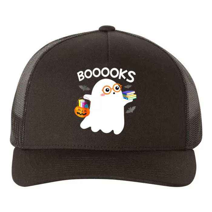 Halloween Booooks Cute Ghost Reading Library Books Halloween Yupoong Adult 5-Panel Trucker Hat