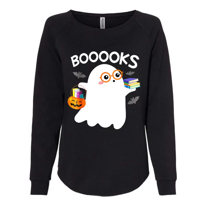 Halloween Booooks Cute Ghost Reading Library Books Halloween Womens California Wash Sweatshirt