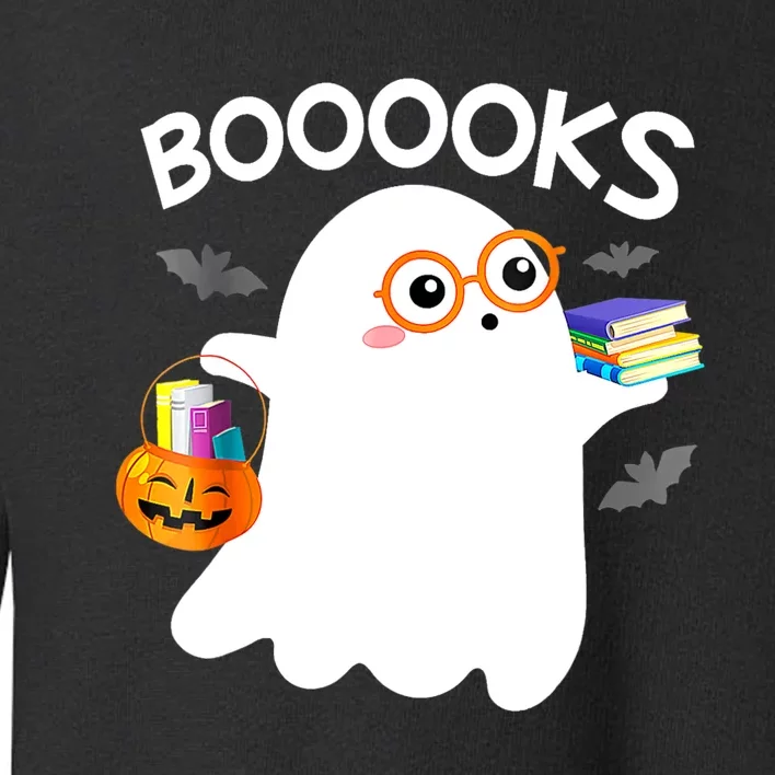 Halloween Booooks Cute Ghost Reading Library Books Halloween Toddler Sweatshirt